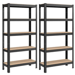 Étagère de Rangement 5 Niveaux Lot de 2 - SONGMICS - 650 kg - Réglable - Style Industriel - Noir