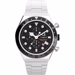 Montre Timex Q Gmt Chrono Pour Hommes en Argent - TW2V69800