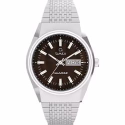 Montre Timex - Hommes - TW2W62400 - Bracelet en Acier inoxydable - Cadran Marron