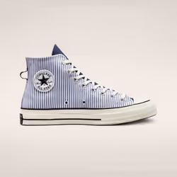 Baskets Converse Chuck 70 Crafted Stripe Bleu Unisexe - Textile - CONVERSE - Lacets - Plat