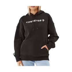 Converse Wordmark Fleece Hoodie Em Couleur Noir Black