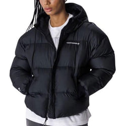 CONVERSE SYNTHETIC SHORT PUFFER JACKET COULEUR NOIR BLACK
