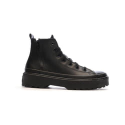 Baskets Noires Femme Converse All Star Lugged Lift Platform Leather