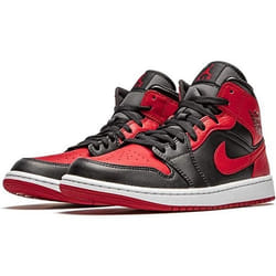 Basket Nike Air Jordan 1 Mid Banned Homme - Rouge/Noir - Cuir