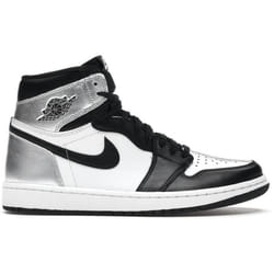 Basket Jordan 1 Retro - Nike - Femme - Cuir - Blanc - Lacets - Plat