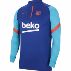 Sweat 1/2 Zip FC Barcelona Strike - Nike - Homme - Bleu - Coupe ajustée - Anti-transpiration