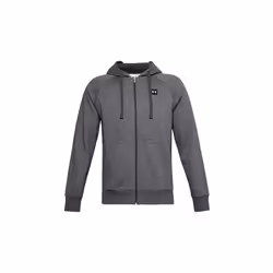 Sweat à capuche homme Under Armour RIVAL FLEECE FULL ZIP - Gris foncé/blanc - Coupe ample et confortable