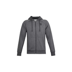 Sweat à capuche homme Under Armour RIVAL FLEECE FULL ZIP - Gris foncé/blanc - Coupe ample et confortable