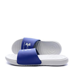 Claquettes Homme - UNDER ARMOUR - Ansa Fixed - Gris chiné/bleu royal - Lanière fixe avec mousse