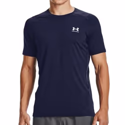 T-Shirt de Sport - Under Armour - HeatGear - Manches Courtes - Bleu Marine - Respirant