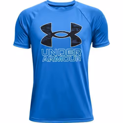 T-shirt garçon - Under Armour - Tech Hybrid Print Fill - bleu/noir - 8/10 ans - manches courtes