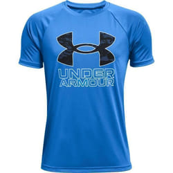 T-shirt garçon - Under Armour - Tech Hybrid Print Fill - bleu/noir - 8/10 ans - manches courtes