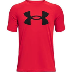 Maillot garçon - Under Armour - Tech Big Logo - Rouge/noir - Manches courtes - Respirant