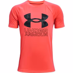 T-shirt garçon Under Armour à manches courtes Tech Hybrid Print Fill - rouge/noir - 12/14 ans