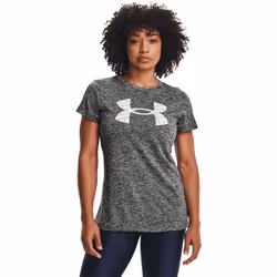 T-shirt femme - UNDER ARMOUR - Tech Twist Graphic - Gris anthracite/blanc - Séchage rapide - Manches courtes