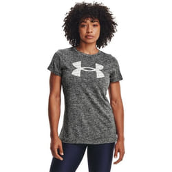 T-shirt femme - UNDER ARMOUR - Tech Twist Graphic - Gris anthracite/blanc - Séchage rapide - Manches courtes