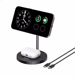 Base de Recharge à Induction - ANKER - MagGo - 15W - Support Ajustable - Charge 2 Appareils
