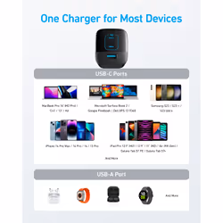 Anker 336 Charger (67W) Ordinateur portable, Téléphone portable, Ordinateur portable, Chargeur électrique, Smartphone, Smartwatch, Tablette, Montre, Portables Noir USB Charge rapide Intérieure - Vue supplémentaire 6