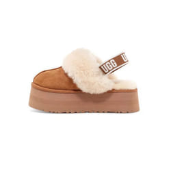 Sandale Femme UGG FUNKETTE - Cuir suède - Châtaigne - Bride élastique avec graphisme UGG