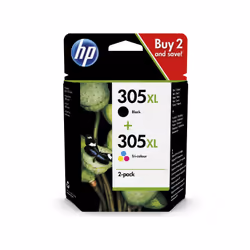 HP 305XL, Rendement élevé (XL), Encre à pigments, Encre à colorant, 4 ml, 5 ml, 2 pièce(s)