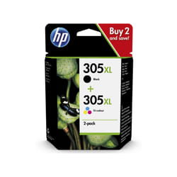 HP 305XL cartouche d'encre 2 pièce(s) Original Rendement élevé (XL) Noir, Cyan, Magenta, Jaune