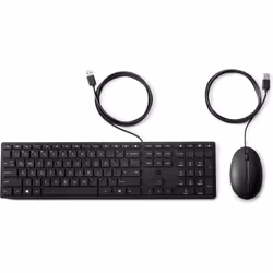 HP Souris et clavier Wired Desktop 320MK, Taille réelle (100 %), USB, Noir, Souris incluse