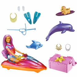Barbie Dreamtopia Doll, Vehicle and Accessories, Poupée mannequin, Femelle, 3 an(s), Fille, 255 mm, Multicolore