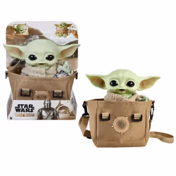 Star Wars The Mandalorian Figurine Peluche L’Enfant Sonore Et Son Sac