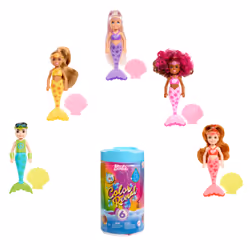 Barbie Color Reveal Assortiment Coffret Sirène, Mini poupée, Femelle, 3 an(s), Fille, Multicolore