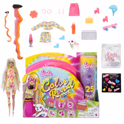 Barbie Color Reveal HCD25, Poupée mannequin, Femelle, 3 an(s), Garçon/Fille, Couleurs assorties