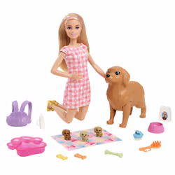 Barbie Naissance Des Chiots, Poupée mannequin, Femelle, 3 an(s), Fille, 298,4 mm, Multicolore