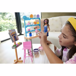 Barbie – Atelier d’Art Créer et se Détendre, Poupée mannequin, Femelle, 3 an(s), Fille, 290 mm, Multicolore