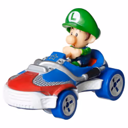Hot Wheels Mario Kart Baby Luigi Sneeker Vehicle, Véhicule figurine, Mario, 3 an(s), Multicolore