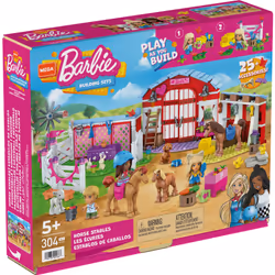 MEGA Barbie Coffret De Construction Les Écuries, Jeu de construction, 5 an(s), 304 pièce(s), 450 g