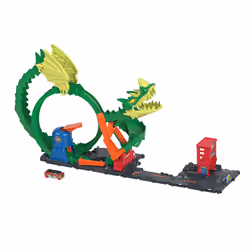 Hot Wheels City La Fureur Du Dragon, Ensemble véhicule et piste, 5 an(s), Plastique, Multicolore, Rouge