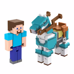 Minecraft – STEVE ET SON CHEVAL EN DIAMANT, 6 an(s), Multicolore, Plastique