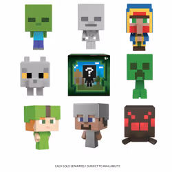 Minecraft – ASSORTIMENT MINI TÊTES MODULABLES, 6 an(s), Couleurs assorties, Plastique