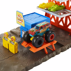 Hot Wheels Monster Trucks – – Coffret Station Explosive