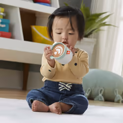 Fisher-Price – Jouet hochet de dentition Ma Tasse à Mordiller, Garçon/Fille, 3 mois, Vert, Blanc
