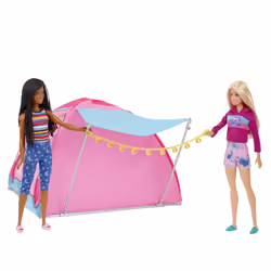 Barbie Dreamhouse Adventures Tente Vive le Camping, Poupée mannequin, Femelle, 3 an(s), Fille, 243,2 mm, Multicolore