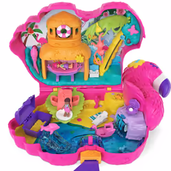 Polly Pocket FLAMINGO PARTY Playset, Action/Aventure, 4 an(s), Multicolore, Plastique