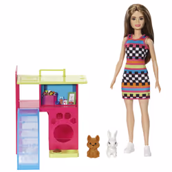 Barbie – Coffret La Maison des Animaux, Poupée mannequin, Femelle, 3 an(s), Fille, 330,2 mm, Multicolore