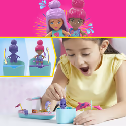 MEGA Barbie – Color Reveal – Nage avec les dauphins, Jeu de construction, 5 an(s), Plastique, 121 pièce(s), 412,5 g