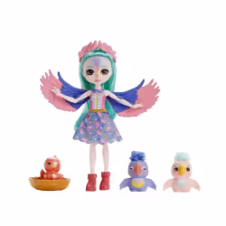 Enchantimals City Tails – POUPÉE BÊTES CITADINES FILIA ET FAMILLE FINCH, Poupée mannequin, Femelle, 4 an(s), Garçon/Fille, 17 ...