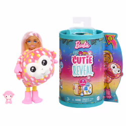 Barbie Cutie Reveal – Poupée Chelsea Série Jungle, Poupée mannequin, Femelle, 3 an(s), Fille, 139 mm, 200 g