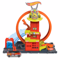 Hot Wheels City Super Fire Station, Caserne de pompiers, 4 an(s), Multicolore, Plastique
