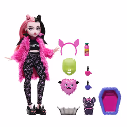Monster High Creepover Party – Coffret Soirée Pyjama Draculaura, Poupée mannequin, Femelle, 4 an(s), Garçon/Fille, 270 mm, Mu ...