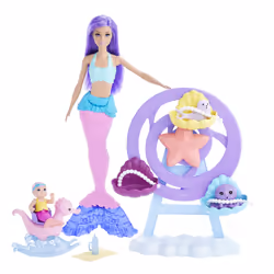 Barbie Dreamtopia Coffret Babysitting au Fond de l’Océan, Poupée mannequin, Femelle, 3 an(s), Fille, 210 mm, Multicolore
