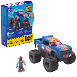 MEGA Hot Wheels Smash & Crash Race Ace Monster Truck, Monster truck, 5 an(s), Plastique, 80 pièce(s), 277,6 g