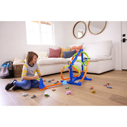 Hot Wheels Action Track Set With 1 Toy Car, Corkscrew Triple Loop Track Set